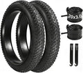 2 Pack 20x3.0/20x4.0/24x4.0/26x3.0/26x4.0 Fat Bike Tires and Tubes Set, 20 Inch All-Terrain Tires, for Mountain Ebikes Snow Bikes Beach