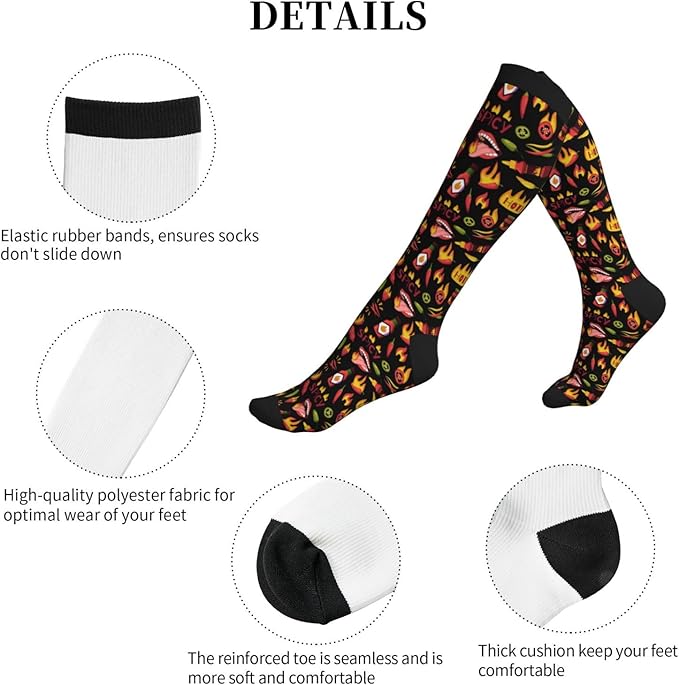 bassyil Compression Socks for Women & Men Circulation 15-20 mmHg Knee High Best Support for Nurses Travel Running Athletic