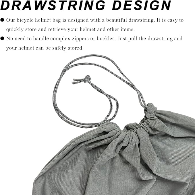 2 PCS Motorcycle Helmet Bag, Helmet Protection Drawstring Bag Made of Nylon Cloth, Large Capacity Helmet Storage Bag for Motorcycle Bicycle, Universal Motorcycle Accessories (Black+Gray)