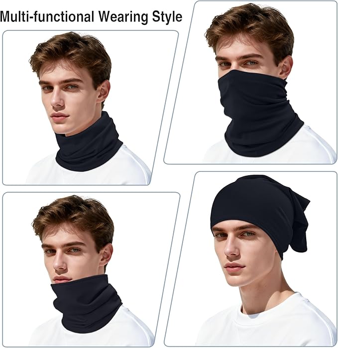 2 Pack Winter Neck Gaiter Warmer for Men&Women,Windproof Face Cover Fleece Face Mask Scarf for Cold Weather Sport