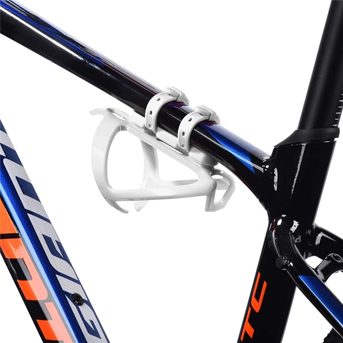 Bicycle Bottle Cages, Plastic Bike Bottle Holder with Cage Mounting Base (White)