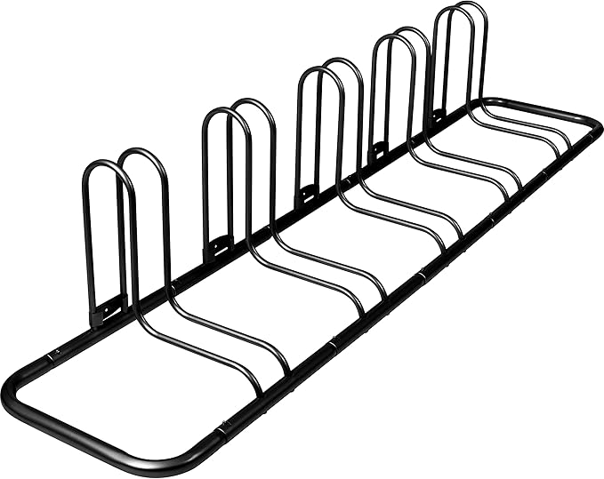 Retrospec Stash Rack 2, 4 & 5 Bike Floor Stand Bicycle Storage Organizer for Mountain Bike, Road Bike, Weather Resistant Fine Powder Steel Coating Fits Wheels up to 3" | for Mountain Bike, Road Bike, Weather Resistant, Fits Wheels up to 3"