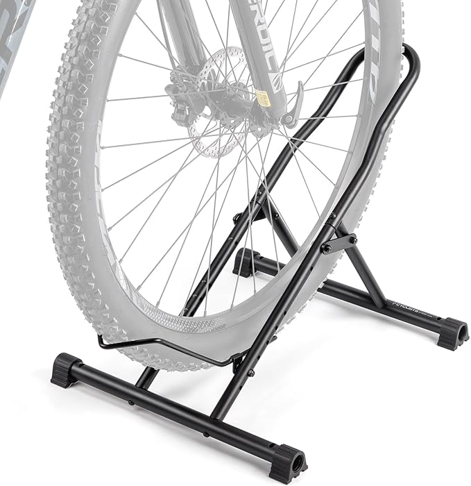 cyclists Indoor Bike Floor Stand - Bike Rack Floor Parking for Garage/Home - Bike Storage Bicycle Parking Rack Fit 20”-29” Mountain Road Bikes (For 1 Bike)