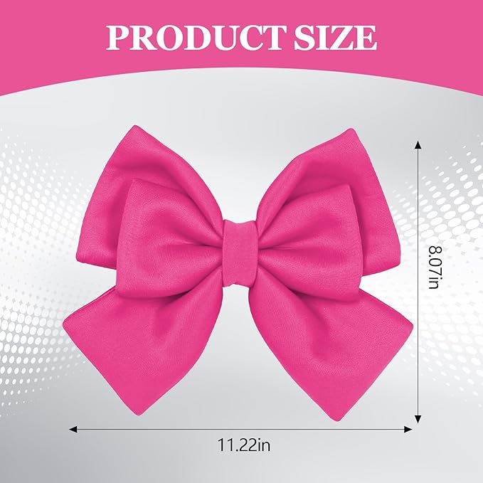 Bow Helmet Accessory, 8.07"x11.22" Stylish Motorcycle Helmet Bow Decoration for Women, Removable Cute Fashion Ribbon Bows Ornament for Motorcycle Scooter E-Bike Helmets (Rose Red)