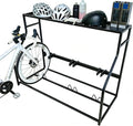 3 Bike Floor Stand, Heavy Duty Bicycle Storage Rack for Garage, Freestanding Bike Parking Station for Road Mountain Bike, Space Saving Indoor Organizer