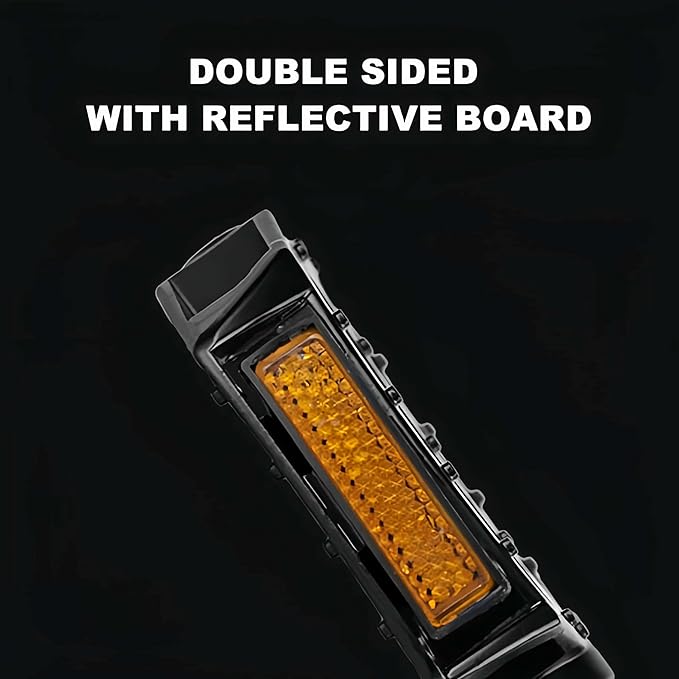 Aluminum Bike Pedals for Adult, Bicycle Flat Pedal Compatible Only 9/16 Inch Thread with Reflectors-Lightweight