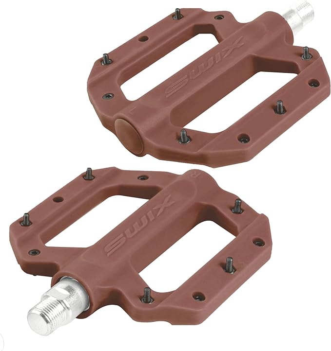 SWIX Bike Pedals Professional Mountain and Road Bike Flat Pedal Wide Paltform and Lightweight Non-Slip Pedal for 9/16" Bike/Hybrid Bike/E-Bike Parts Replacement Pedals Bike Accessories