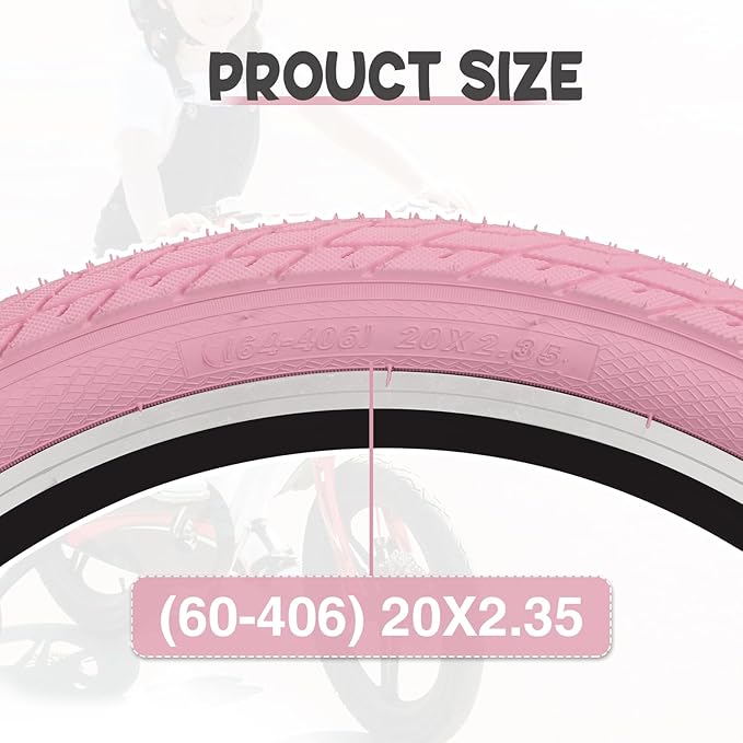 ZUKKA 20 x 2.35 Bike Tire 1/2 Pack 20 inch x 2.35 BMX Bike Tire Folding Replacement Tire for MTB Mountain Bike, BMX Bicycle Commuter Bike