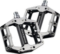 ROCKBROS Mountain Road Bike Pedals Durable CNC Machined Wide Flat Pedal Non-Slip Lightweight Aluminum Alloy，with Smooth Sealed Bearings for 9/16" Bicycle, MTB, E-Bike