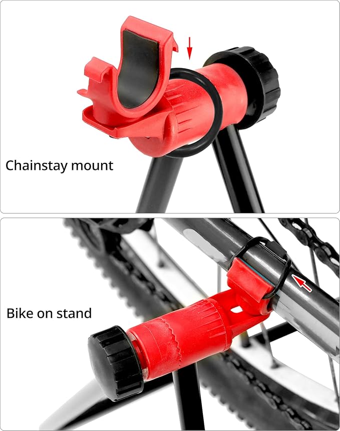 QWORK Bicycle Floor Stand 2 Pack – Foldable Steel Repair & Storage Rack for Road, MTB & Hybrid Bikes