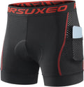 ARSUXEO Cycling Underwear Men With Pockets 4D Padded Bike Shorts Bicycle Biking Cycling Shorts