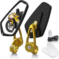 MICTUNING CNC Motorcycle Mirrors - 7/8" (22mm) Bar End Rear View Mirrors Compatible with Most Honda Grom, Yamaha, Kawasaki, Ducati, Suzuki and More - Golden