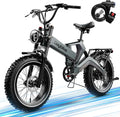 2000W/3000W Peak Motor Electric Bike for Adults, 48V/52V 25AH/30AH Battery Full Suspension Foldable Ebike, 20"x4.0" Fat Tires 35MPH Dirt Bike, 100/120 Miles Hydraulic Brake Magnesium Alloy Motorcycle