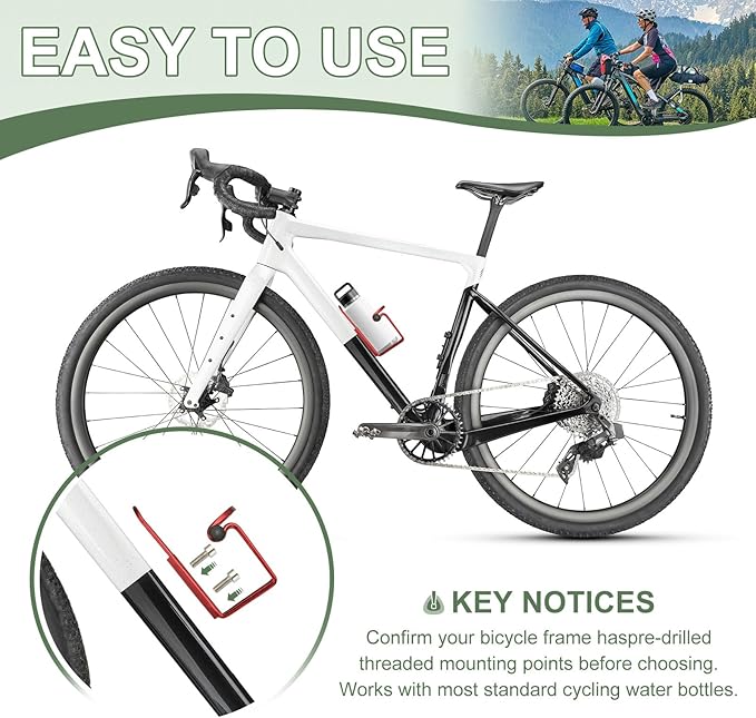 Water Bottle Cage, Bike Water Bottle Holder, Lightweight Aluminum Alloy Bicycle Cup Cage with Beads & Screws Tool - Fitting for (Road/MTB Cycling/Touring Bike) 2 Pack & Red