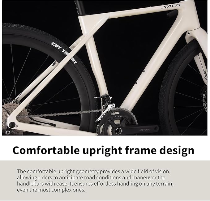 SAVADECK Carbon Gravel Bike - T800 Carbon Frame & Fork, Shimano GRX400 20-Speed Groupset, Hydraulic Disc Brakes, 700C x 40mm Tires - Lightweight Design for Road & Off-Road Adventures