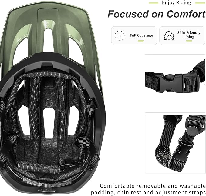 BATFOX Bike Helmet,Mountain Bike Helmet Helmets for Men Women Adults Youth