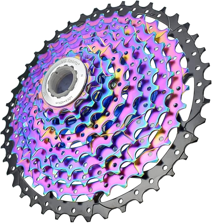 VG SPORTS 8/9/10/11/12 Speed Ultra-Light Bike Cassette for Mountain Bike 11-40T/11-42T/11-46T/11-50T/11-52T MTB Cassette Lightweight Aluminum Bracket Cassette
