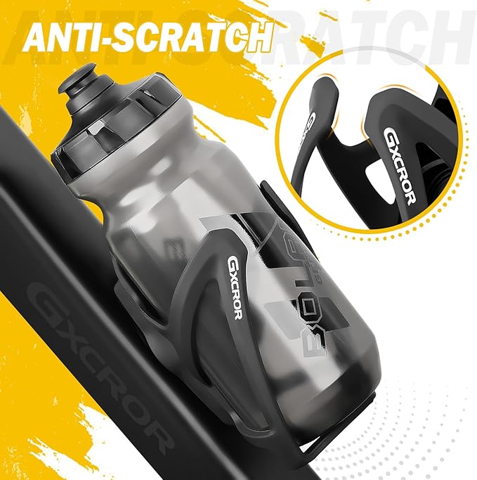GXCROR AirTag Cage Bicycle Bottle Cage with Stealth Airtag Storage,Bike Water Bottle Holder,Water Bottle Holder for Bike,Durable,Bike Cup Holder for Most Bottle