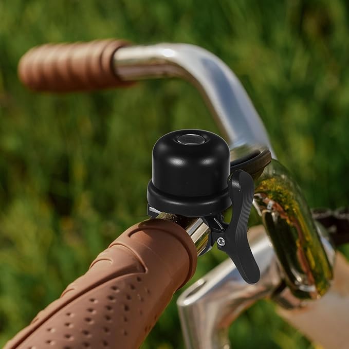 Vintage Bike Bell for Mountain Bikes Retro Copper Metal Cycling Bell Loud Crisp Sound Anti-Loss Folding for Outdoor Cycling Accessories