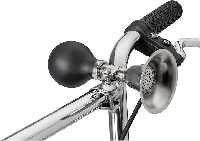 Schwinn Classic Retro Bike Horn for Adult and Kids Bike, Loud, Chrome, Stainless Steel Design, Weather Resistant, Universal Attachment to Most Bike Handlebars, Durable Bicycle Accessories