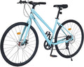 700C Road Bike for Adult 7 Speed Road Bike Hybrid Road Bicycle Carbon Steel Frame/Dual-Disc Brakes/Multiple Colors