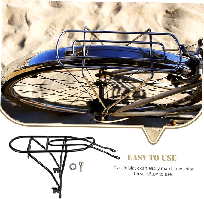 Aluminum Rear Bike Rack for 20-Inch Folding Bicycle Adjustable Cargo Carrier Reflective Strips Suitable for Mountain Bikes and Commuters