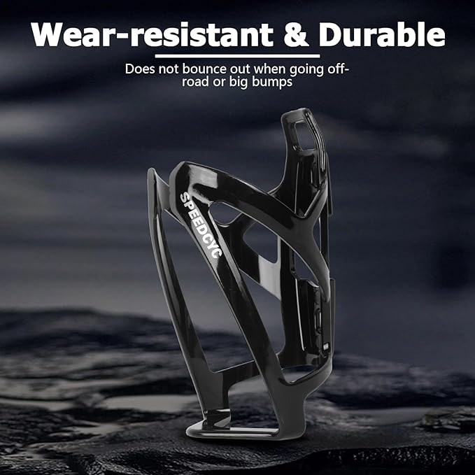 Bike Water Bottle Holder Ultra-Light Bicycle Bottle Cage with Screws Tool, Universal Cycling Cup Holder for MTB, Mountain Bikes,Black 2 Pack