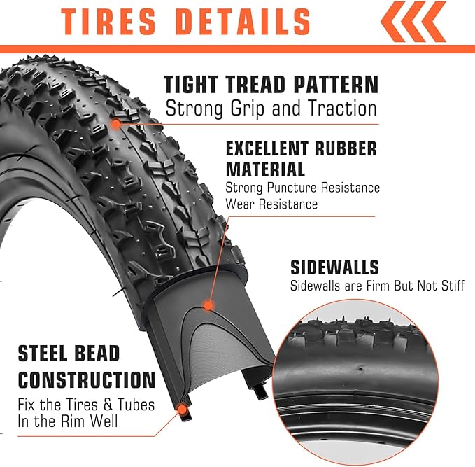 1 or 2 Pack 20 x 2.35 Bike Tire 20 inch Bike Tire Folding Replacement Bicycle Tire for MTB Mountain Bike BMX Bicycle and Commuter Bike