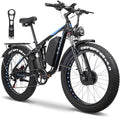 6000W Electric Bike for Adults, 52V 32AH Dual Motor E-Bike, Up to 100Mile & 45MPH All-Terrain Fat Tires Full Suspension 24/26 Inch Electric Bicycles Hydraulic Disc Brake for Road UL2849 by SGS