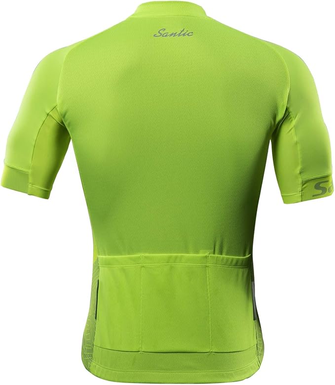 Santic Men’s Cycling Jersey Short Sleeve Bike Shirts for Men Bicycle Jacket with Pockets Breathable & Quick Dry Yorkson