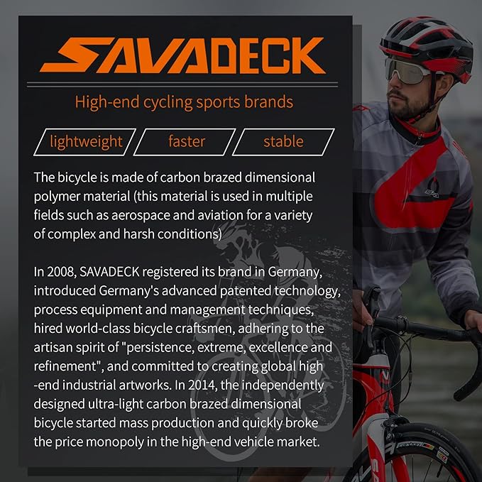 SAVADECK Carbon Disc Road Bike, Integrated Design Racing Bicycle Carbon Frame Carbon Fork with Shimano SORA R3000 Derailleur System 18 Speed Disc Brake Road Bike for Men or Women.