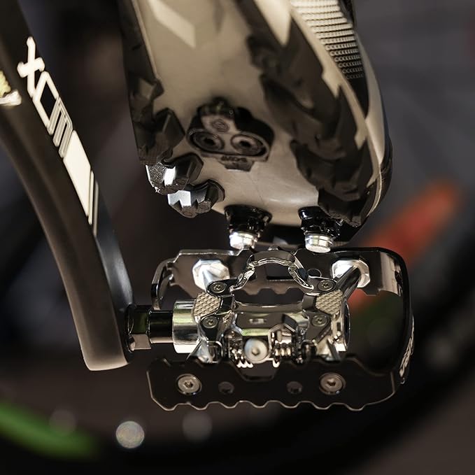 VENZO Multi-Use Compatible with Shimano SPD Mountain Bike Bicycle Sealed Clipless Pedals - Dual Platform Multi-Purpose - Great for Touring, Road, Trekking Bikes