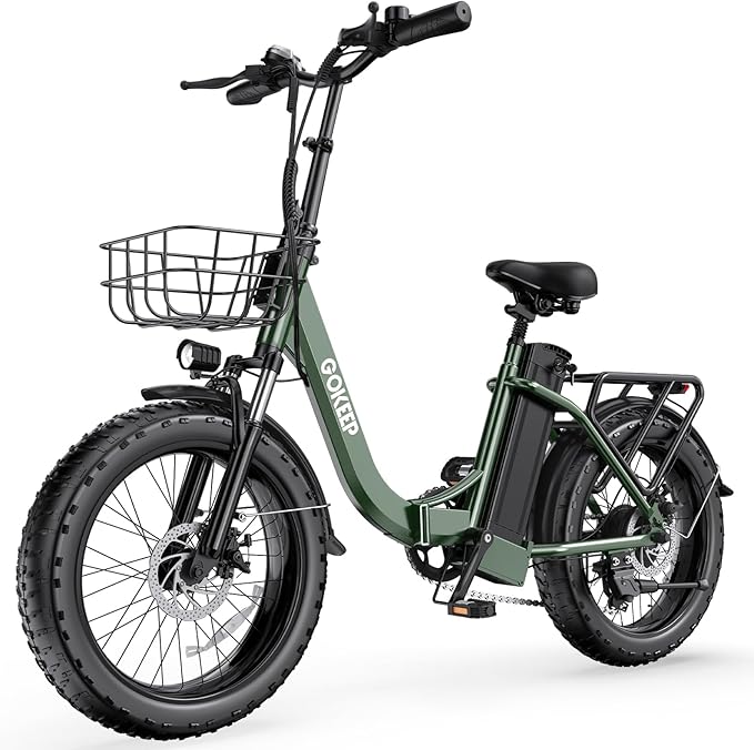 Electric Bike for Adults 20" Fat Tire1300W Peak Motor 52V 13AH Removable Battery Max Range 35 Miles,28MPH,Folding EBike with Shimano 7 Speed and Adjustable Seat