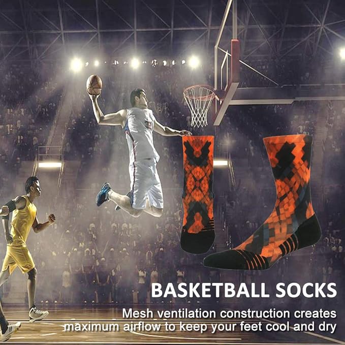 HUSO Cycling Socks for Men Women, Novelty Bike Socks Fun Running Basketball Athletic Crew Socks 3, 4, 7 Pairs