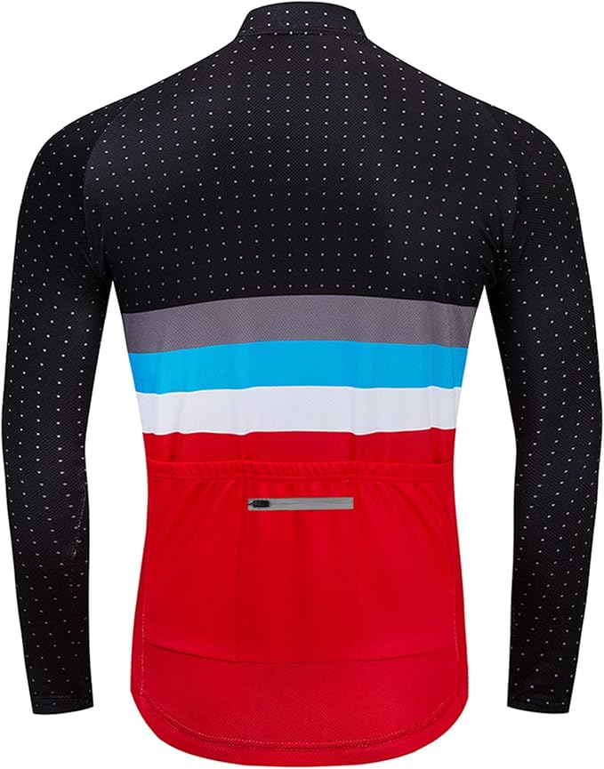 Coconut Ropamo CR Long Sleeve Cycling Jersey Mens, 3+1 Zipper Pockets Bicycle Tops Quick Dry Breathable Biking Shirt