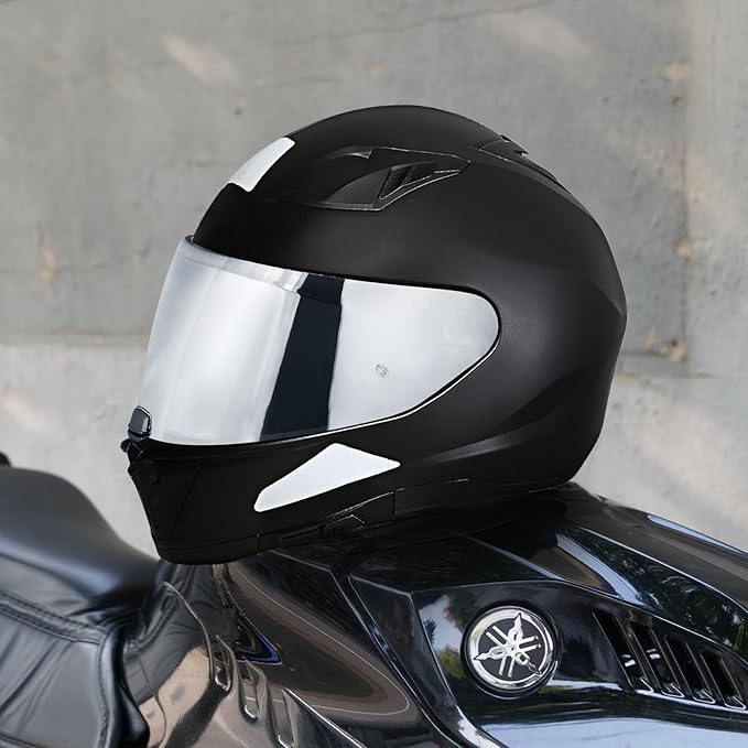 Hj-31Motorcycle Helmet Visor,Shield Replacement Visor for i10 /i70,Motorcycle Visors,Motorcycle Helmet Visor Accessories(Chrome Silver)