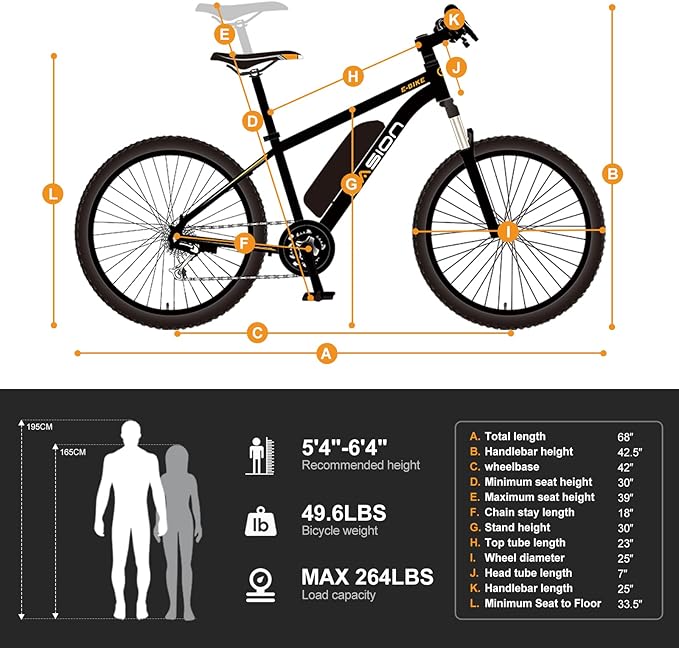 Jasion EB5 Electric Bike for Adults with Peak 1000W Brushless Motor, 40Miles 20MPH Commuting Electric Mountain Bike with 360Wh Removable Battery, 7-Speed, 26" Tires and Front Fork Suspension