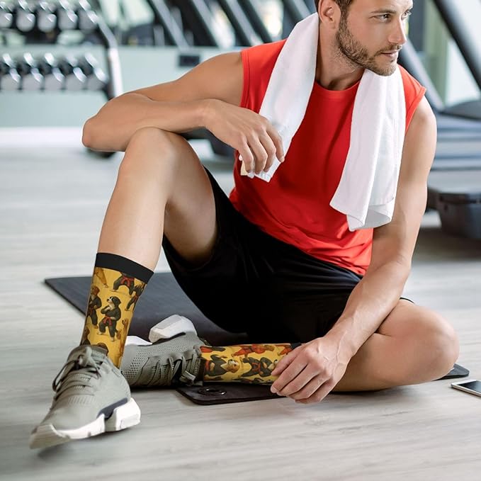 Crew Athletic Socks Funny Crazy Casual Sports Novelty Dress Socks for Women Men Running Hiking
