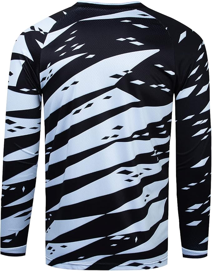 JPOJPO Men's Mountain Bike Jersey Long Sleeve MTB Off-Road Racing Downhill Motocross Shirts Quick Dry&Moisture-Wicking Tops