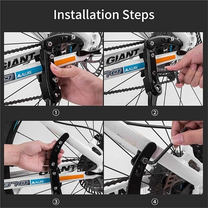 MTB Road Bicycle Kick Stand Aluminum Kickstand Adjustable Mountain Bike Support Side 90 ° Rotating Rear Foot Support Bracket 1pc(Style A)