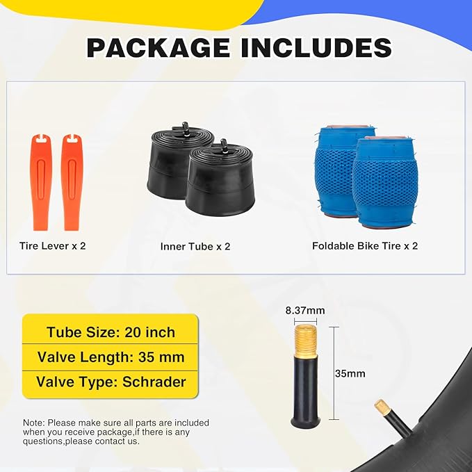 20 x 2.4 inch Bike tire Blue BMX tire 20 inch 2 Pack 20 Bike Tires,Kids Bike Tires Folding Replacement Tires Suitable for Bicycle Tires 20x2.35 20x2.4,20x2.5,3 Colors