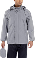 GIISAM Men’s Rain Jacket with Hood Lightweight Rain Coats Waterproof Raincoat Packable Windbreaker for Hiking Cycling
