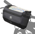 Roswheel Essentials Series Bike Handlebar Bag Bicycle Basket Pack with Map Holder/Phone Pouch, Black