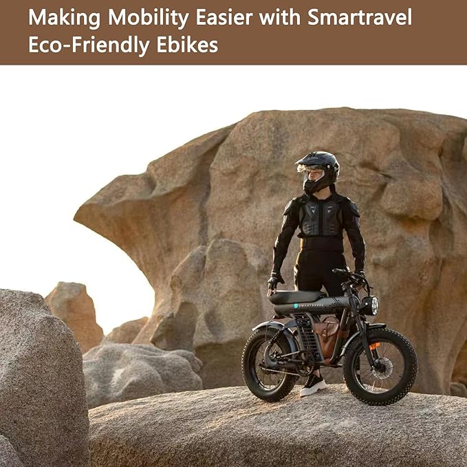SMARTRAVEL Electric Bike for Adults,Ebike with Powerful Brushless Motor,25Ah Battery,UL&GCC Certification,20”x4.0 Fat Tire,Commuter Electric Bicycle,with Front/Rear Turn Signals