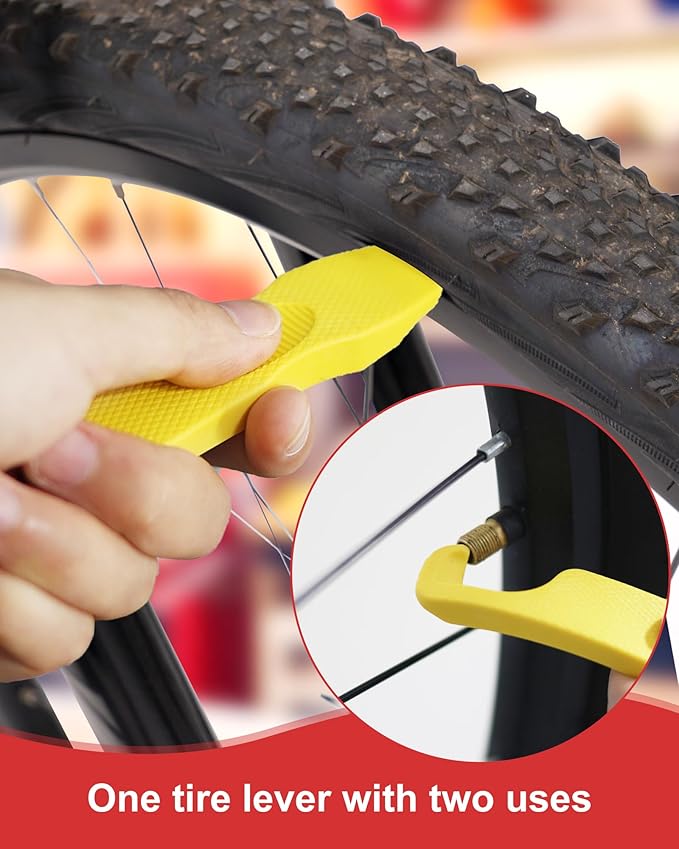 Bike Tire Repair Kit, Bicycle Inner Tube Puncture Patch Kits with 20 PCS Vulcanizing Patches, User Manual, Metal Rasp and Tire Lever, Bike Patch Kit for Mountain and Road Bike