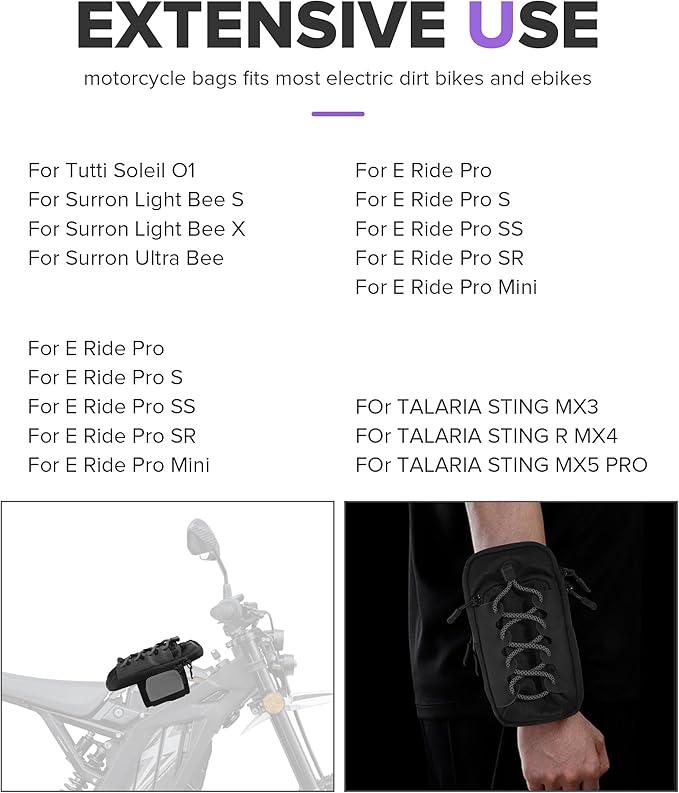 Dirt Bike Frame Bag,Motorcycle Frame Bag,Car Accessories Powersports Gear Bags,Universal Electric Vehicle Front Bags,Ebike Accessories,Suitable for Most Motorcycles,Dirt Bike (Black)