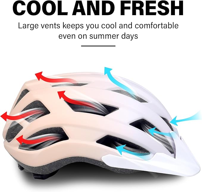 Bike Helmet for Adults Women Men Youth Kids, Lightweight Mountain Road Bicycle Cycling Helmets with Adjustable Dial & Removable Visor