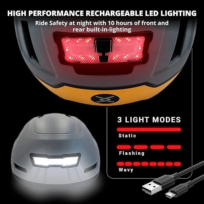 XNITO Bike Helmet with LED Lights - Urban Bicycle Helmet for Adults, Men & Women - CPSC & NTA-8776 Dual Certified - Class 3 E-Bikes, Scooters, Onewheel, Commuter, Mountain