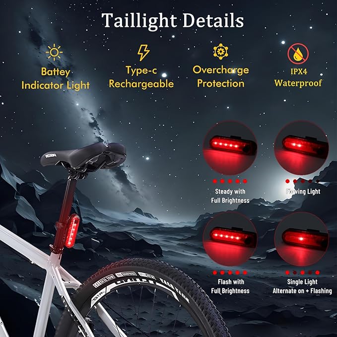 Super Bright LED Bike Light, USB Rechargeable Bicycle Headlight, Waterproof Bike Headlight, 5 Modes 2500 Lumen Bicycle Headlight, MTB Off-Road Cycling Commuting