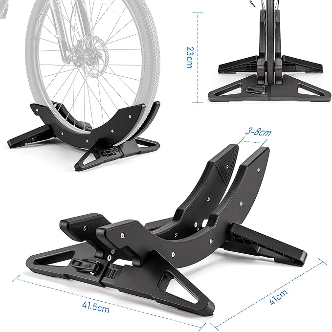 CXWXC Bike Floor Stand - Bicycle Parking Stand Fit 16"-29" Wheel, Adjustable Bike Floor Rack Stand for all 30-80mm Wide Tires